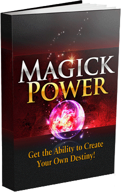 The Magick Power book with a glowing crystal sphere on its cover